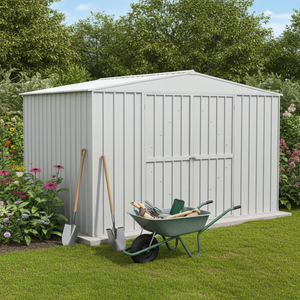 Box in Acciaio Zincato garage attrezzi lamiera 360x3.45cm x h2.12m - 150KG - 12,42mq - BIANCO