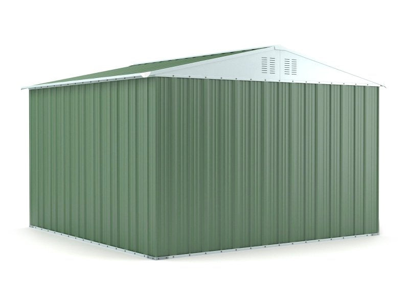 Box lamiera giardino casetta attrezzi in Acciaio Zincato 327x307cm x h2.15m - 145KG - 10,04mq - VERDE