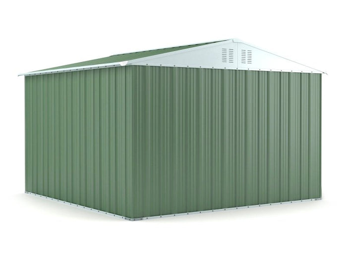 Box lamiera giardino casetta attrezzi in Acciaio Zincato 327x307cm x h2.15m - 145KG - 10,04mq - VERDE