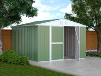 Box lamiera giardino casetta attrezzi in Acciaio Zincato 327x307cm x h2.15m - 145KG - 10,04mq - VERDE