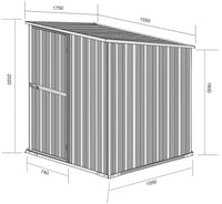 Box in Acciaio Zincato Casetta da Giardino in Lamiera 1.55 x 1.75 m x h2.02 m - 60 KG – 2.71 mq - colore effetto legno
