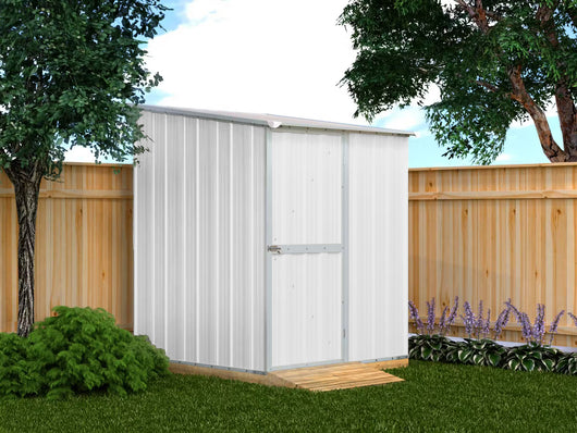 Box in Acciaio Zincato Casetta da Giardino in Lamiera 1.55 x 1.75 m x h2.02 m - 60 KG – 2.71 metri quadri - BIANCO