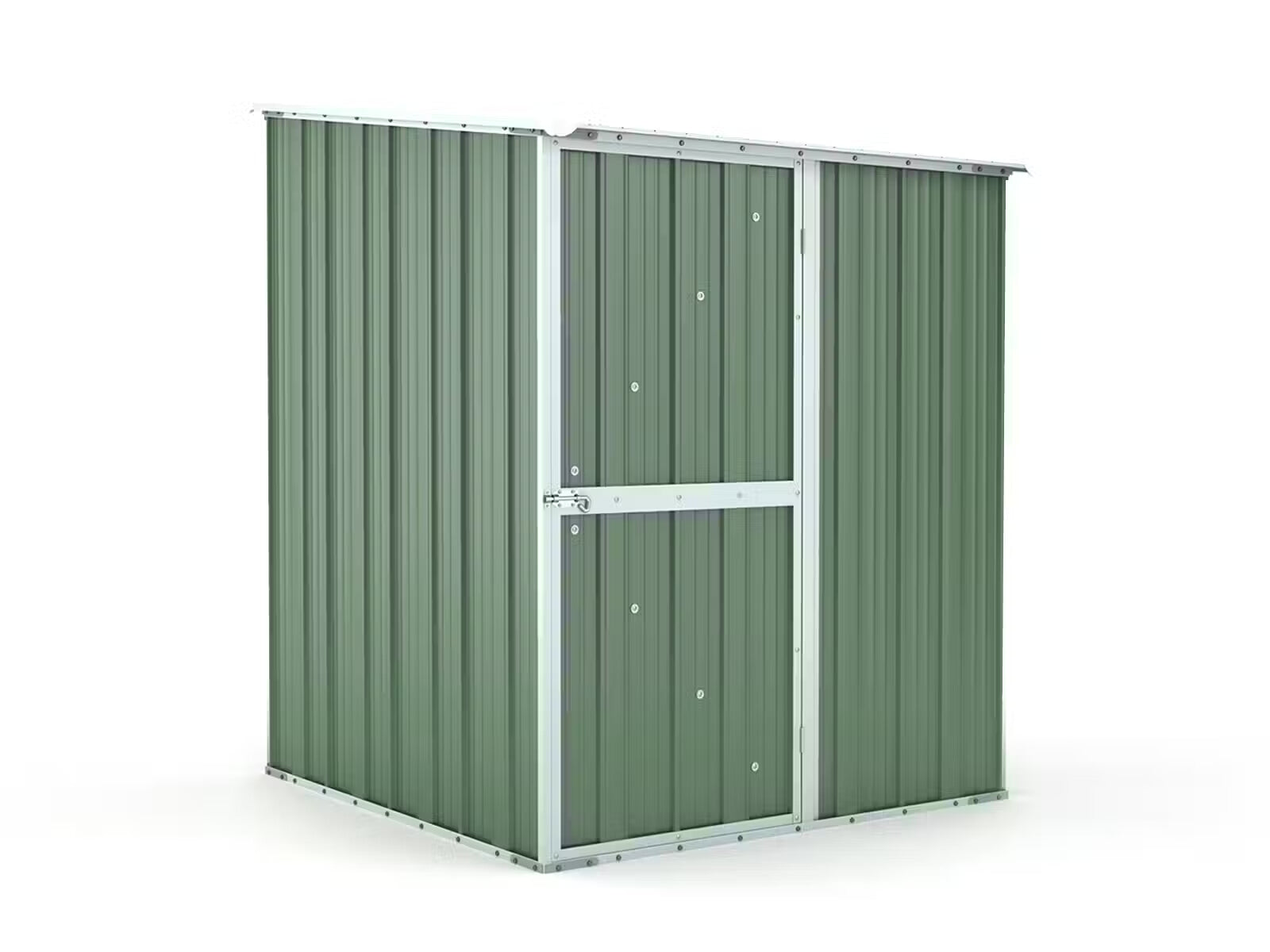 Box in Acciaio Zincato Casetta da Giardino in Lamiera 1.55 x 1.75 m x h2.02 m - 60 KG – 2.71 metri quadri - VERDE