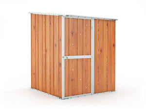 Box in Acciaio Zincato Casetta da Giardino in Lamiera 1.55 x 1.75 m x h2.02 m - 60 KG – 2.71 metri quadri - FINITURA LEGNO
