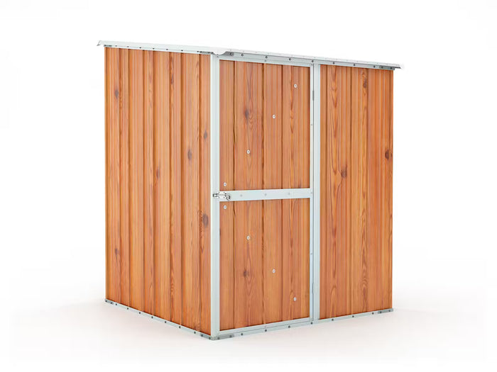 Box in Acciaio Zincato Casetta da Giardino in Lamiera 1.55 x 1.75 m x h2.02 m - 60 KG – 2.71 metri quadri - FINITURA LEGNO
