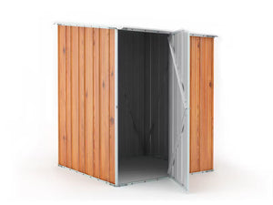 Box in Acciaio Zincato Casetta da Giardino in Lamiera 1.55 x 1.75 m x h2.02 m - 60 KG – 2.71 metri quadri - FINITURA LEGNO