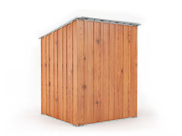 Box in Acciaio Zincato Casetta da Giardino in Lamiera 1.55 x 1.75 m x h2.02 m - 60 KG – 2.71 metri quadri - FINITURA LEGNO