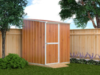 Box in Acciaio Zincato Casetta da Giardino in Lamiera 1.55 x 1.75 m x h2.02 m - 60 KG – 2.71 metri quadri - FINITURA LEGNO