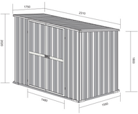 Box in Acciaio Zincato Casetta da Giardino in Lamiera 2.31 x 1.75 m x h2.02 m - 81 KG – 4.04 metri quadri - BIANCO