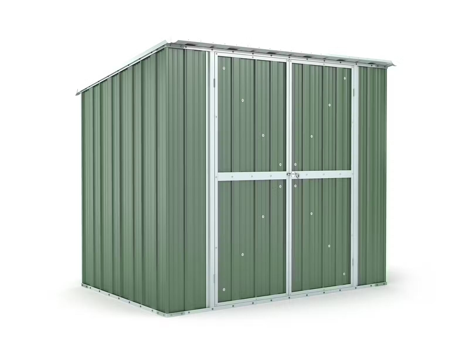 Box in Acciaio Zincato Casetta da Giardino in Lamiera 2.31 x 1.75 m x h2.02 m - 81 KG – 4.04 metri quadri - VERDE