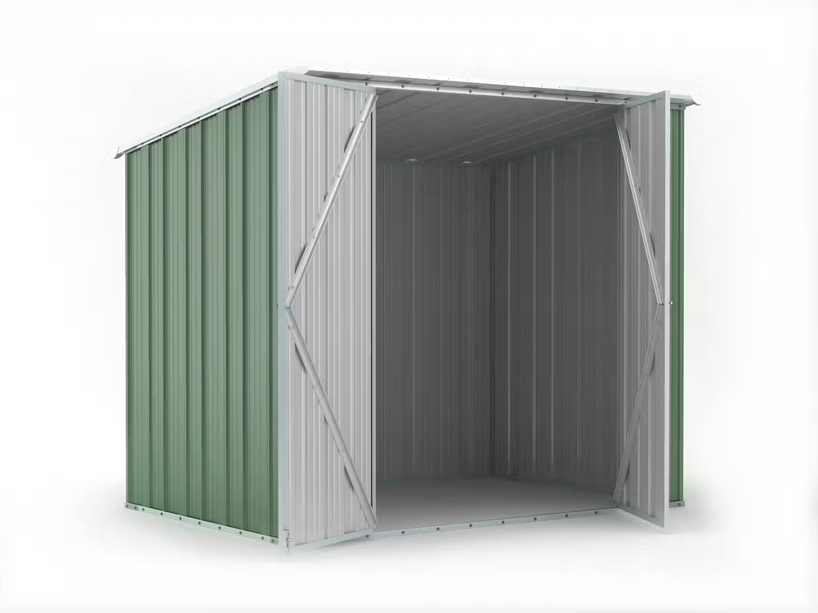 Box in Acciaio Zincato Casetta da Giardino in Lamiera 2.31 x 1.75 m x h2.02 m - 81 KG – 4.04 metri quadri - VERDE