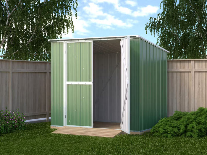 Box in Acciaio Zincato Casetta da Giardino in Lamiera 2.31 x 1.75 m x h2.02 m - 81 KG – 4.04 metri quadri - VERDE