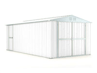 Box in lamiera garage auto Acciaio Zincato 327x611cm x h2.35m - 346KG - 19,98mq - BIANCO