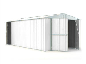 Box in lamiera garage auto Acciaio Zincato 327x611cm x h2.35m - 346KG - 19,98mq - BIANCO