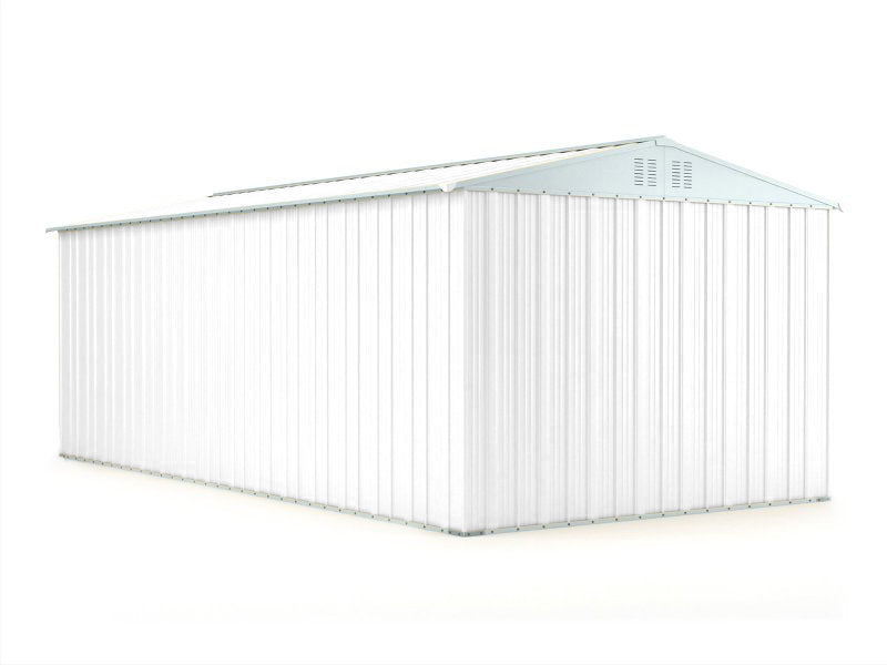 Box in lamiera garage auto Acciaio Zincato 327x611cm x h2.35m - 346KG - 19,98mq - BIANCO