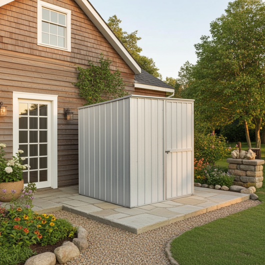 Box lamiera attrezzi casetta giardino in Acciaio Zincato 175x185cm x h1.92m - 70KG - 2,92mq - BIANCO