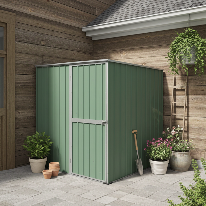 Box in Acciaio Zincato casetta attrezzi da giardino 175x185cm x h1.92m - 70KG - 2,92mq - VERDE
