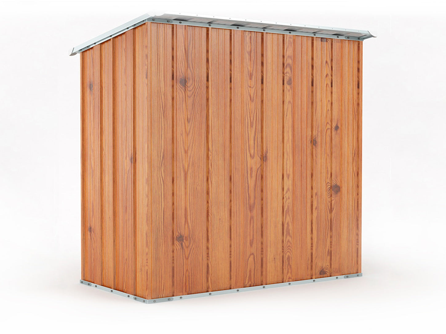 Deposito da giardino per attrezzi in lamiera di acciaio zincata 174x100cm x h 182cm - 43kg - 1,74mq - LEGNO