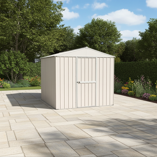 Capanno per esterno in lamiera di acciaio zincata 275x175cm x h 212cm - 87 kg - 4,81mq BIANCO