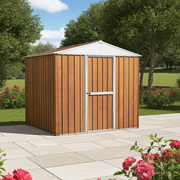 Capanno baracca in lamiera di acciaio casetta giardino porta attrezzi 275x175cm x h 212cm - 87 kg - 4,81mq LEGNO