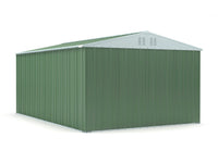 Box giardino in acciaio deposito attrezzi utensili capanno in lamiera zincata 327x459cm x h 215cm - 201 kg - 15,01 mq VERDE