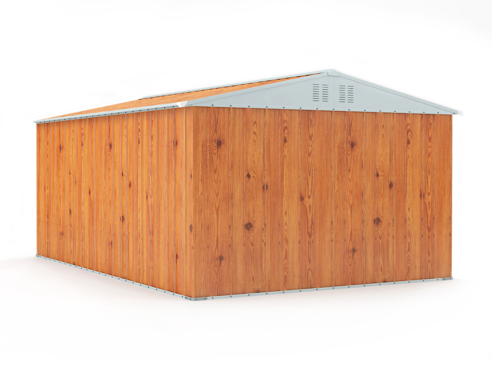 Box deposito attrezzi utensili doppia porta capanno deposito in lamiera zincata 327x459cm x h 215cm - 201 kg - 15,01 mq LEGNO