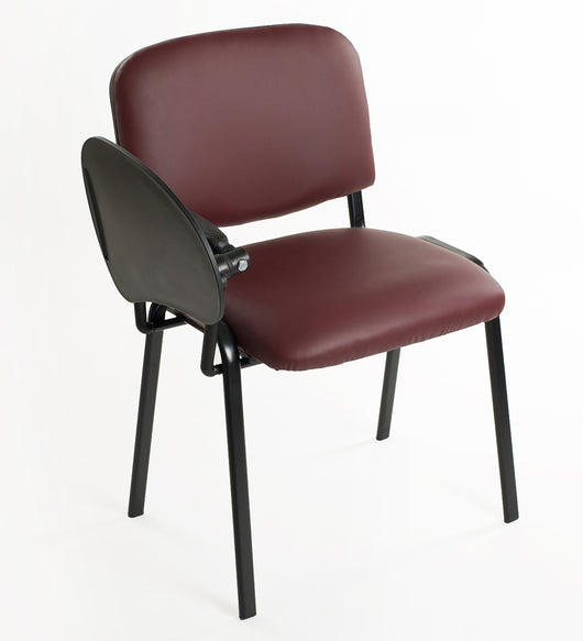 Set di 6 sedie impilabili in Ecopelle Bordeaux con Ribaltina scrittoio tavoletta per studio sala conferenza convegni