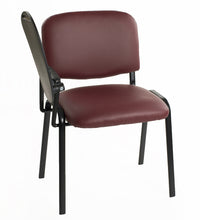 Set di 6 sedie impilabili in Ecopelle Bordeaux con Ribaltina scrittoio tavoletta per studio sala conferenza convegni