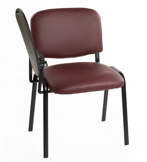Set di 6 sedie impilabili in Ecopelle Bordeaux con Ribaltina scrittoio tavoletta per studio sala conferenza convegni