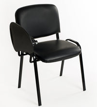 Set di 6 sedie impilabili in Ecopelle Nera con Ribaltina scrittoio tavoletta per studio sala conferenza convegni