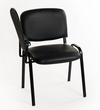 Set di 6 sedie impilabili in Ecopelle Nera con Ribaltina scrittoio tavoletta per studio sala conferenza convegni