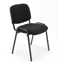 Set Di 6 Sedie Per Sala attesa Ufficio Studio Conferenza Riunione Ospite Impilabili Imbottite In Tessuto Nero