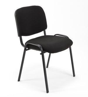 Set Di 6 Sedie Per Sala attesa Ufficio Studio Conferenza Riunione Ospite Impilabili Imbottite In Tessuto Nero