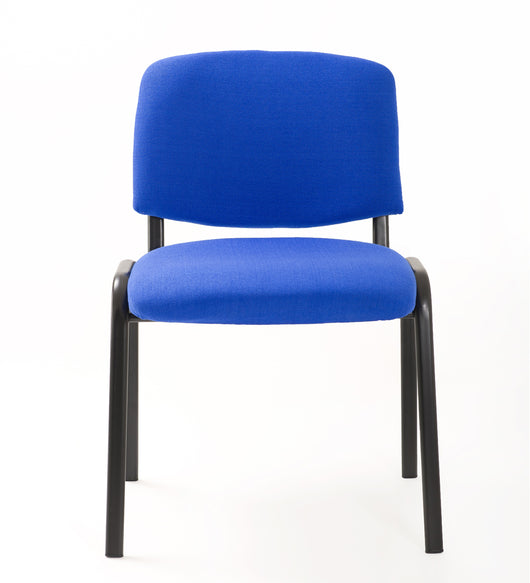 Set Di 6 Sedie Per Sala attesa Ufficio Studio Conferenza Riunione Ospite Impilabili Imbottite In Tessuto Blu