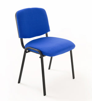 Set Di 6 Sedie Per Sala attesa Ufficio Studio Conferenza Riunione Ospite Impilabili Imbottite In Tessuto Blu