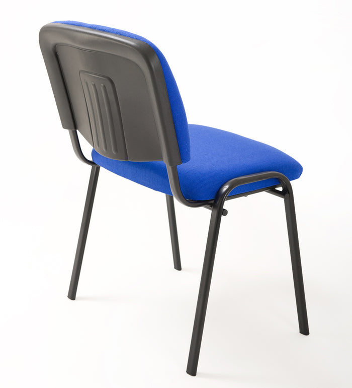 Set Di 6 Sedie Per Sala attesa Ufficio Studio Conferenza Riunione Ospite Impilabili Imbottite In Tessuto Blu