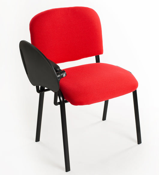 Set di 6 sedie Impilabili in Tessuto Rosso  con Ribaltina scrittoio tavoletta per studio sala conferenza convegni