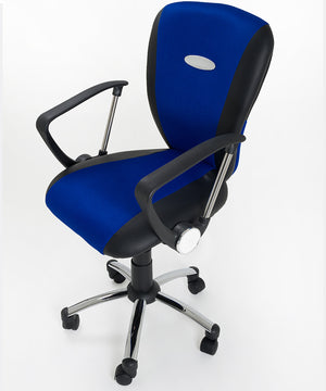 Sedia Girevole poltrona direzionale Operativa da Ufficio in Mesh Colore Nero e Blu Modello Smart