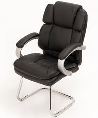 Coppia poltroncine visitatorein ecopelle nera modello King per ufficio scuola studio professionale