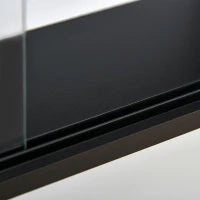 Vetrina Espositiva da Parete a 4 Ripiani Regolabili, Vetrinetta per Collezionismo, Bacheca Espositore a Muro per Oggetti da Collezione, in Vetro e Truciolato, 80x9.5x60 cm, Nero e Bianco