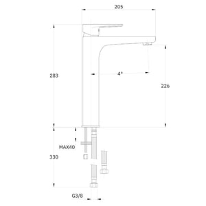 Miscelatore rubinetto africa per lavabo con bocca alta ottone nero opaco bagno *** confezione 1