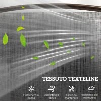 Panchina a Dondolo da Giardino a 2 Posti in Metallo e Tessuto a Rete Traspirante, 147x78x101.5cm, Marrone e grigio