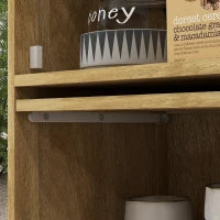 Mobile Cucina in stile Boho con 4 Ante a Ribalta, in Truciolato e Rattan, 70x32x132.8 cm