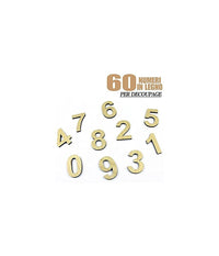Numeri In Legno 60 Pezzi Decoupage Lavoretti Scuola 3cm Spessore 1mm Decorazioni         