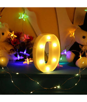 Numero 0 Luminoso Bianco A Led Decoro Per Eventi Feste Luce Calda 3000k 16x3cm         