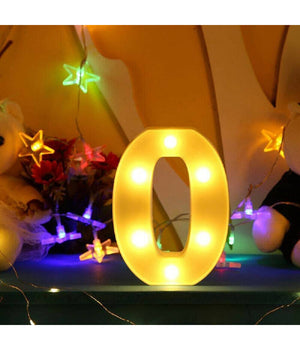 Numero 0 Luminoso Bianco A Led Decoro Per Eventi Feste Luce Calda 3000k 16x3cm         