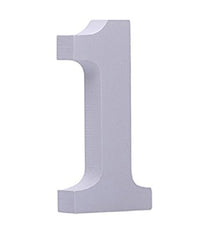 Numero 1 In Legno Bianco H 11 Cm Decorazione Confettata Compleanno Casa Wedding         
