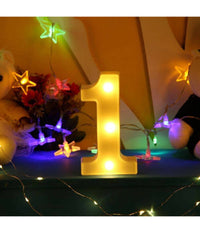 Numero 1 Luminoso Bianco A Led Decoro Per Eventi Feste Luce Calda 3000k 16x3cm         