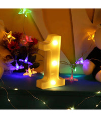 Numero 1 Luminoso Bianco A Led Decoro Per Eventi Feste Luce Calda 3000k 16x3cm         