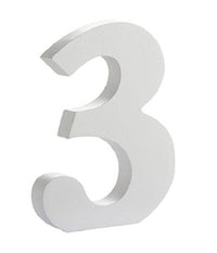 Numero 3 Legno Bianco 11cm Decorazione Confettata Matrimonio Compleanno Wedding         